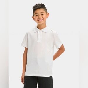 BOY'S SHORT SLEEVE UNIFORM POLO WHITE SHIRT